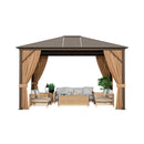 [10X12FT] Alora Premium Outdoor Hardtop Patio Gazebo W/ Galvanized Steel Top & Aluminum Frame (SAK74065)
