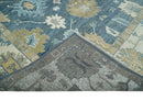 10x14 Antique Style Hand Knotted Blue, Ivory and Beige Traditional Vintage Oushak Wool Rug | TRDCP15721014 by The Rug Decor