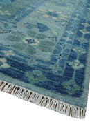 10x14 Hand Knotted Blue and Silver Traditional Antique style Wool Rug, Living Room by The Rug Decor