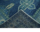 10x14 Hand Knotted Blue and Silver Traditional Antique style Wool Rug, Living Room by The Rug Decor