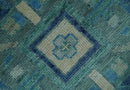 10x14 Hand Knotted Blue and Silver Traditional Antique style Wool Rug, Living Room by The Rug Decor