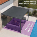 [10X14FT] Alora Modern Wall-Mounted Louvered Pergola With Aluminum Frame (SAK30048)