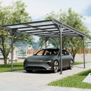 [10X16FT] Alora Heavy-Duty Outdoor Driveway Pergola With Aluminum Alloy Frame And Polycarbonate Panels (SAK47395)