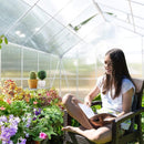 [10X16FT] Extra Large Heavy-Duty Backyard Polycarbonate Aluminum Greenhouse With Sliding Doors And Vents (SAK97526)