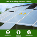 [10X16FT] Extra Large Heavy-Duty Backyard Polycarbonate Aluminum Greenhouse With Sliding Doors And Vents (SAK97526)