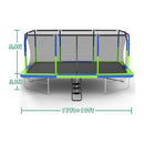 [10X17FT] Premium Rectangular Trampoline With 10 Poles And Crossbeam (SAK35179)
