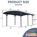 [10X19FT] Alora Heavy-Duty Outdoor Aluminum Arch Carport With Polycarbonate Panels (SAK86109)
