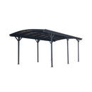 [10X19FT] Alora Heavy-Duty Outdoor Aluminum Arch Carport With Polycarbonate Panels (SAK86109)