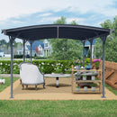 [10X19FT] Alora Heavy-Duty Outdoor Aluminum Arch Carport With Polycarbonate Panels (SAK86109)