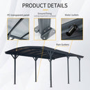 [10X19FT] Alora Heavy-Duty Outdoor Aluminum Arch Carport With Polycarbonate Panels (SAK86109)