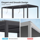 [10X19FT] Alora Premium Full Aluminum Patio Outdoor Louvered Pergola With Adjustable Hardtop Roof (SAK86352)