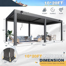 Alora Louvered Aluminum Pergola With Adjustable Roof And Pull-Down Screens (SAK46817) by SAKSBY WHOLESALE