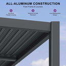 [10X20FT] Alora Modern Wall-Mounted Louvered Pergola With Aluminum Frame (SAK90333)