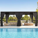 [10X20FT] Alora Premium Louvered Pergola With Curtains And Netting (SAK67041)