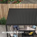 [10X20FT] Alora Modern Outdoor Adjustable Charcoal Louvered Pergola With Screens And Built-In Drainage (SAK64973) by SAKSBY WHOLESALE
