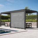 [10X20FT] Alora Modern Outdoor Adjustable Charcoal Louvered Pergola With Screens And Built-In Drainage (SAK64973) by SAKSBY WHOLESALE
