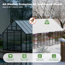 [10X24FT] Heavy-Duty Outdoor Aluminum Polycarbonate Greenhouse With Roof Vents And Swing Doors, 4MM (SAK97032) by SAKSBY WHOLESALE