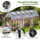 [10X24FT] Heavy-Duty Outdoor Aluminum Polycarbonate Greenhouse With Roof Vents And Swing Doors, 4MM (SAK97032) by SAKSBY WHOLESALE