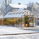 [10X28FT] Heavy-Duty Outdoor Aluminum Polycarbonate Greenhouse With Roof Vents And Swing Doors, 4MM (SAK24618) by SAKSBY WHOLESALE