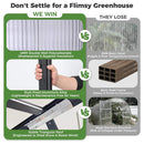 [10X28FT] Heavy-Duty Outdoor Aluminum Polycarbonate Greenhouse With Roof Vents And Swing Doors, 4MM (SAK24618) by SAKSBY WHOLESALE