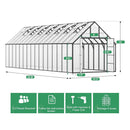 [10X32FT] Heavy-Duty Outdoor Aluminum Polycarbonate Greenhouse With Roof Vents And Swing Doors, 4MM (SAK10483) by SAKSBY WHOLESALE