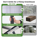[10X32FT] Heavy-Duty Outdoor Aluminum Polycarbonate Greenhouse With Roof Vents And Swing Doors, 4MM (SAK10483)