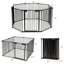 Adjustable Panel Baby Safe Metal Gate Play Yard-Black by LJGDeals