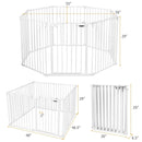 Adjustable Panel Baby Safe Metal Gate Play Yard-White by LJGDeals