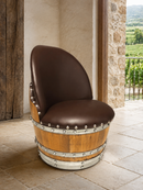 Whiskey & Wine Barrel Half-Barrel Table Set — 2 Chairs