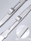 6" Adjustable Stainless Steel Non-slip Tweezers 2 Pcs Set: Bent-Tip Tweezers and Straight-Tip Tweezers