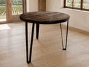 Whiskey & Wine Barrel Steel-Leg Side Table — Glass-Free Oak Top