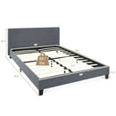 Full/Queen Size Upholstered Platform Bed Frame with Linen Headboard by LJGDeals