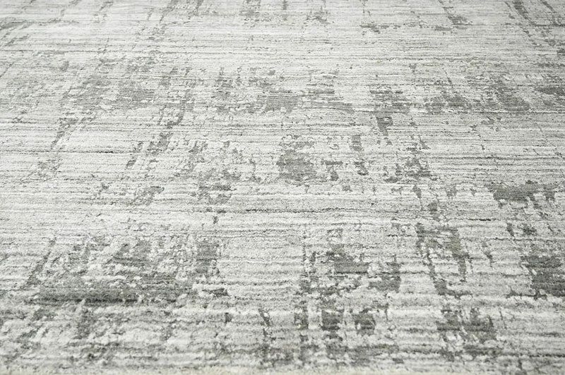8x10 Gray, Silver Hand Knotted 100% Wool Modern & Contemporary Oriental Area Rug