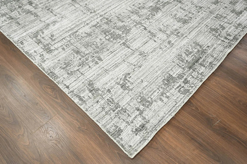 8x10 Gray, Silver Hand Knotted 100% Wool Modern & Contemporary Oriental Area Rug