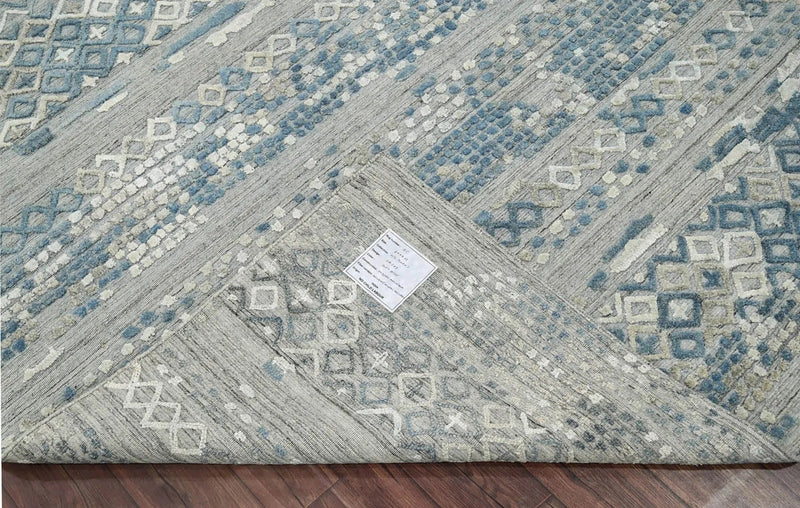 6x9 Gray LoomBloom Hand Knotted Modern & Contemporary Textured Tibetan 100% Wool Oriental Area Rug