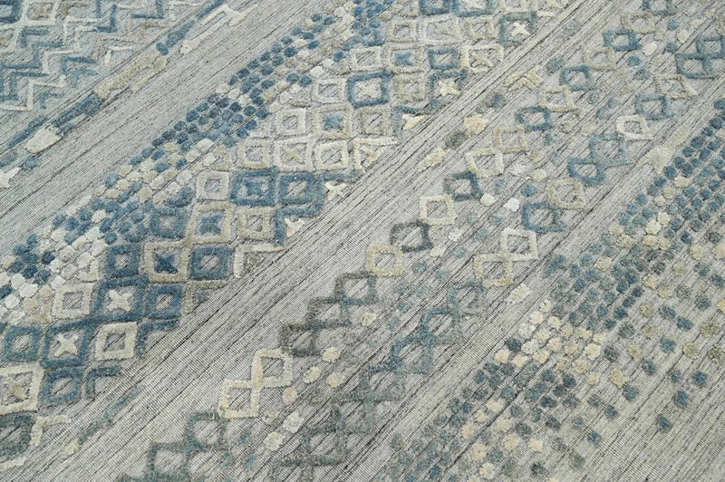 6x9 Gray LoomBloom Hand Knotted Modern & Contemporary Textured Tibetan 100% Wool Oriental Area Rug