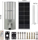 11,000W Aluminum Frame Solar Street Lights Outdoor Motion Sensor, Dusk to Dawn 200000LM with Remote Control