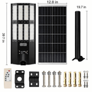 11,000W Aluminum Frame Solar Street Lights Outdoor Motion Sensor, Dusk to Dawn 200000LM with Remote Control