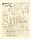 Vintage Map of New Birmingham, Texas 1891