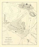 Vintage Map of Brownsville, Texas 1890