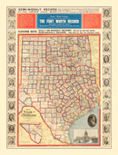 Vintage Map of Texas 1912