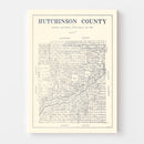 Vintage Map of Hutchinson County, Texas 1922