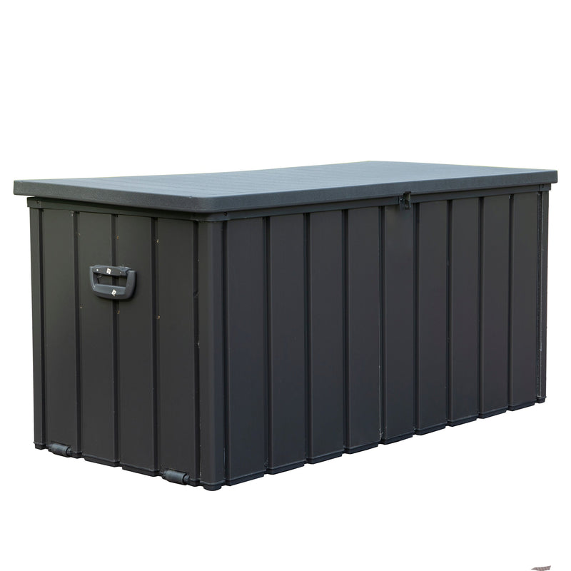 100 Gallon Outdoor Storage Deck Box - Waterproof, Dark Gray, photo 4 of 7