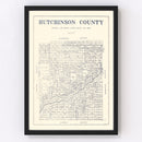 Vintage Map of Hutchinson County, Texas 1922