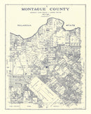 Vintage Map of Montague County, Texas 1924