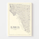 Vintage Map of El Paso County, Texas 1921
