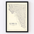 Vintage Map of El Paso County, Texas 1921
