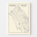 Vintage Map of Jackson County, Texas 1920