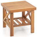 Outdoor Side Table with Storage Shelf for Small Space by LJGDeals