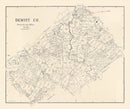 Vintage Map of DeWitt County, Texas 1920